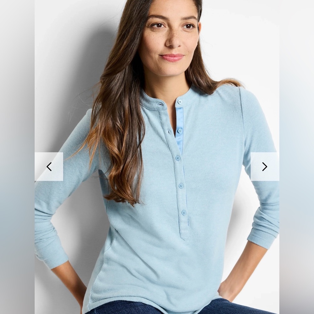 Nic+Zoe Womens Cozy Long Sleeve Henley Large